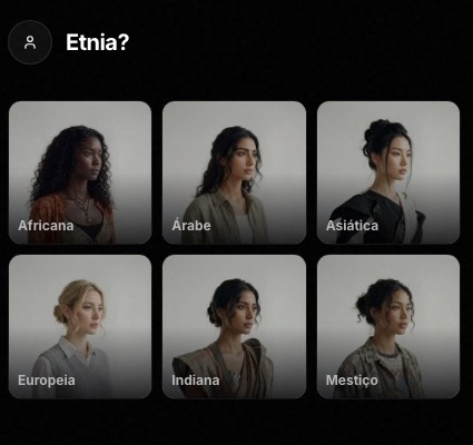A etapa de Etnia. Marquei Mestiço.